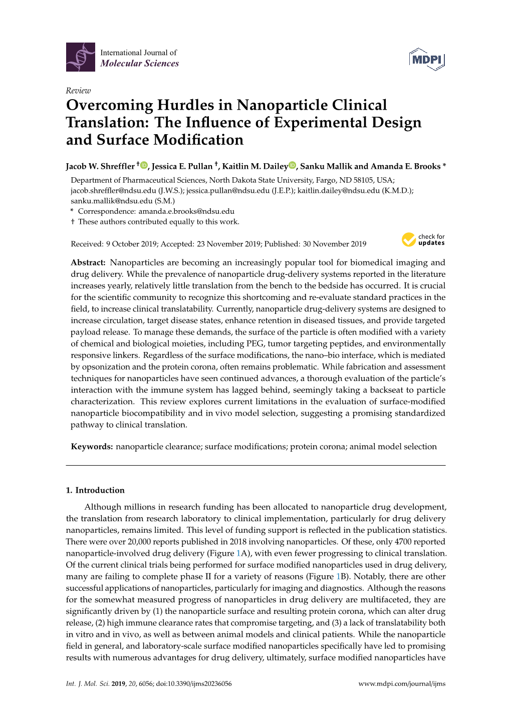 Overcoming Hurdles in Nanoparticle Clinical Translation: the Influence of Experimental Design and Surface Modification