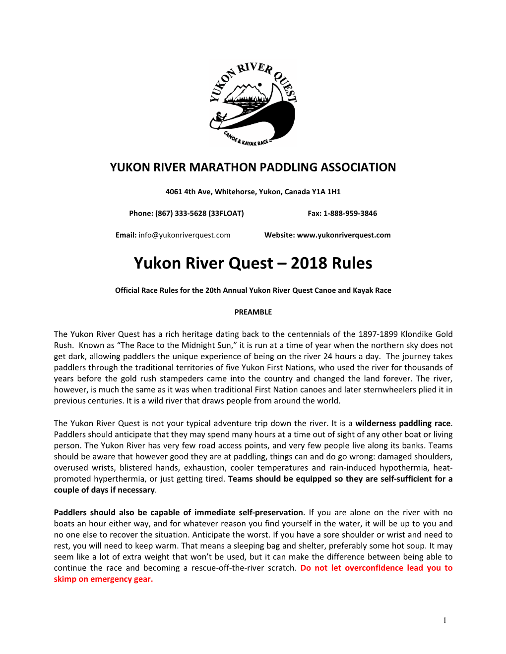 Yukon River Marathon Paddling Association
