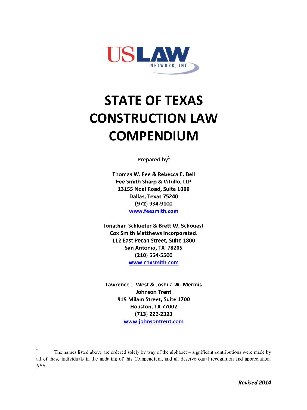State of Texas Construction Law Compendium