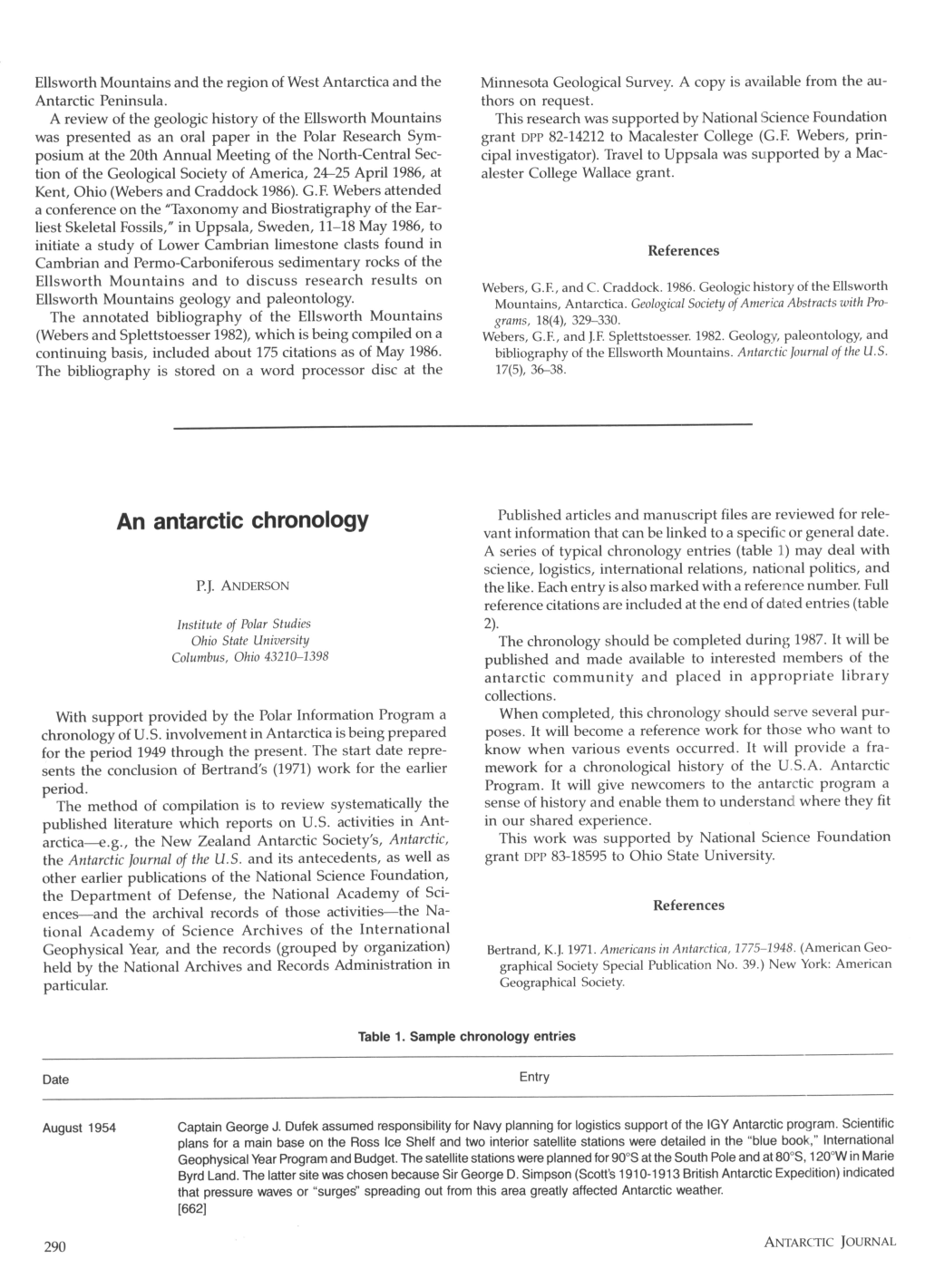 Ellsworth Mountains and the Region of West Antarctica and the Antarctic