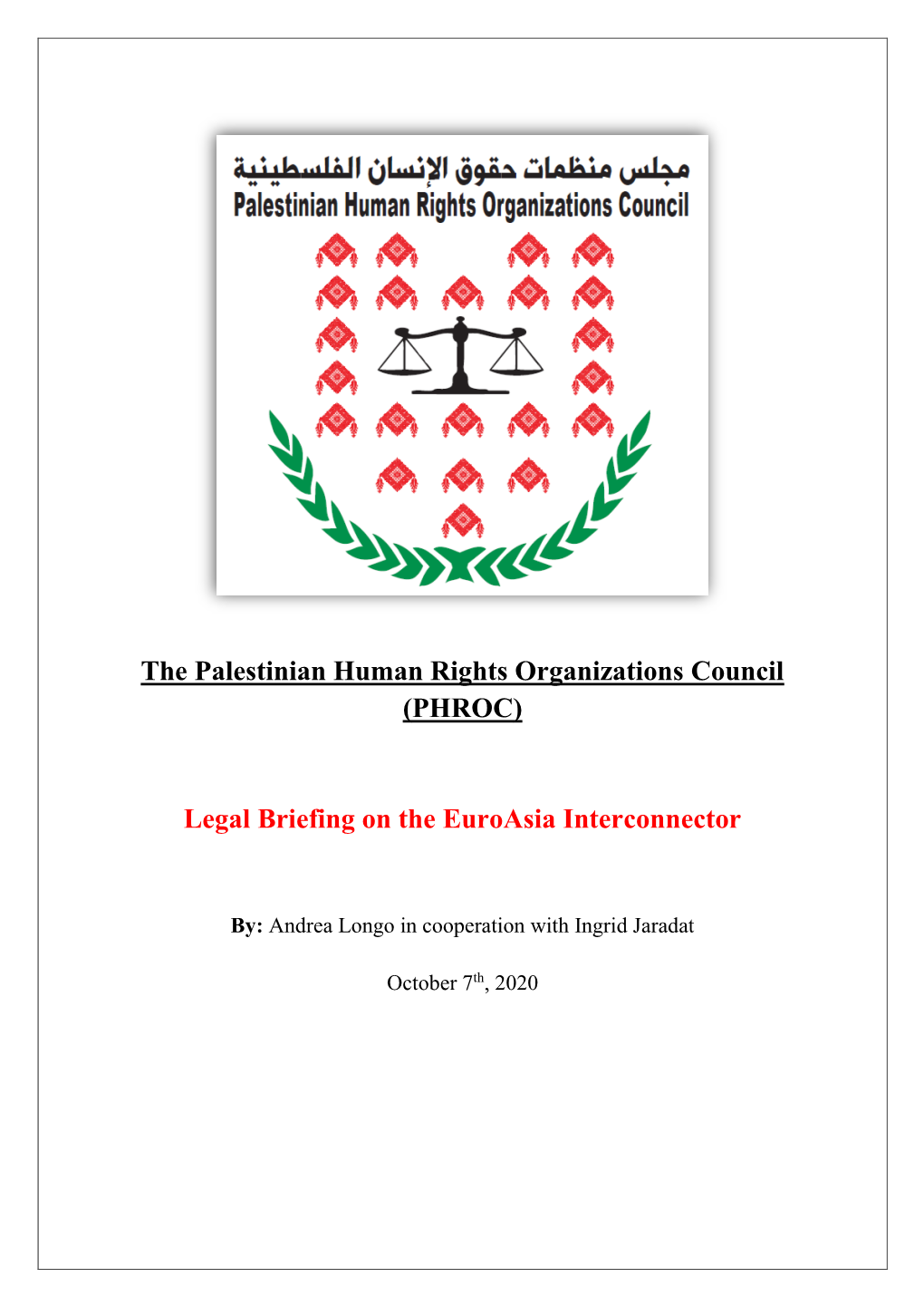 Legal Briefing on the Euroasia Interconnector