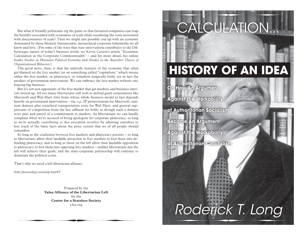 Roderick T. Long CALCULATION