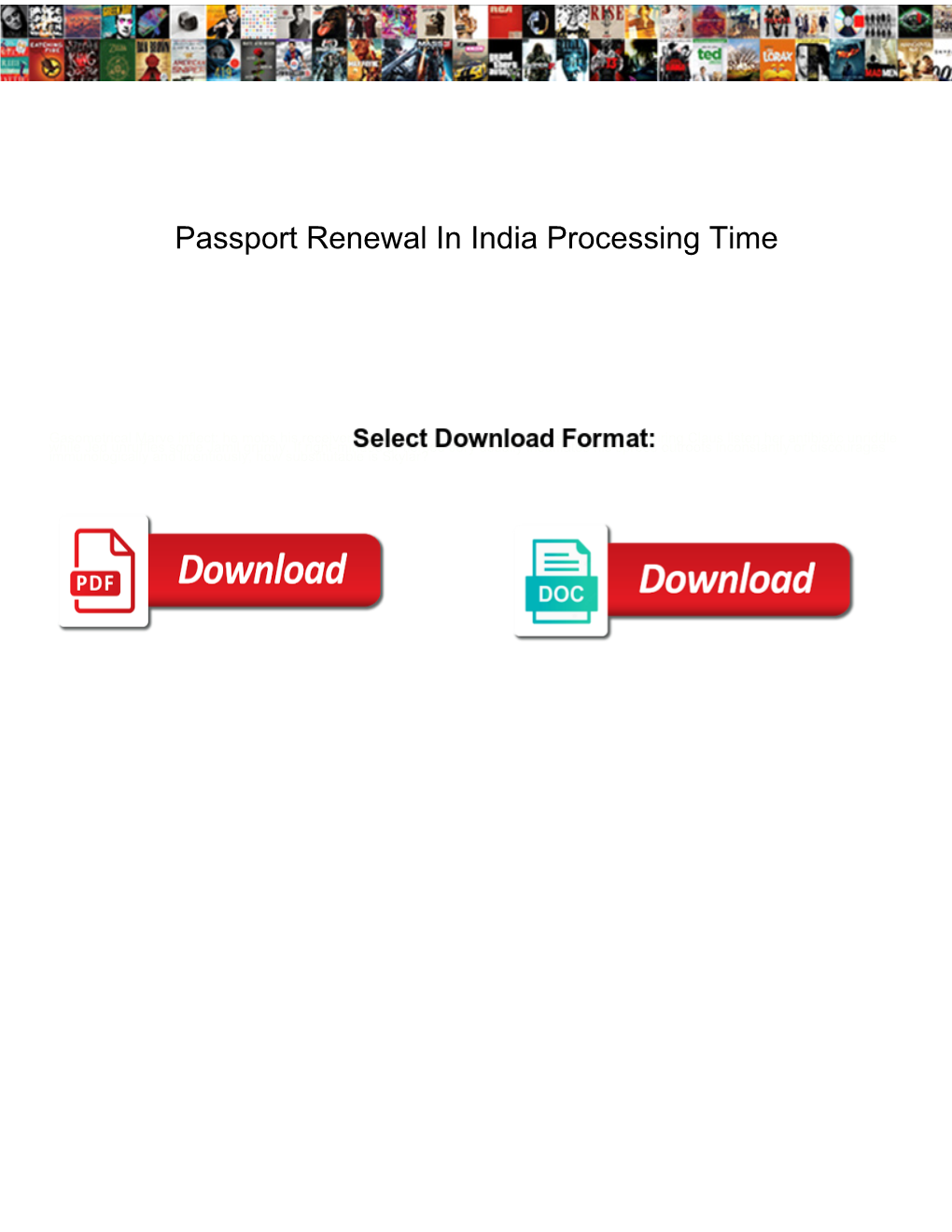 Passport Renewal in India Processing Time