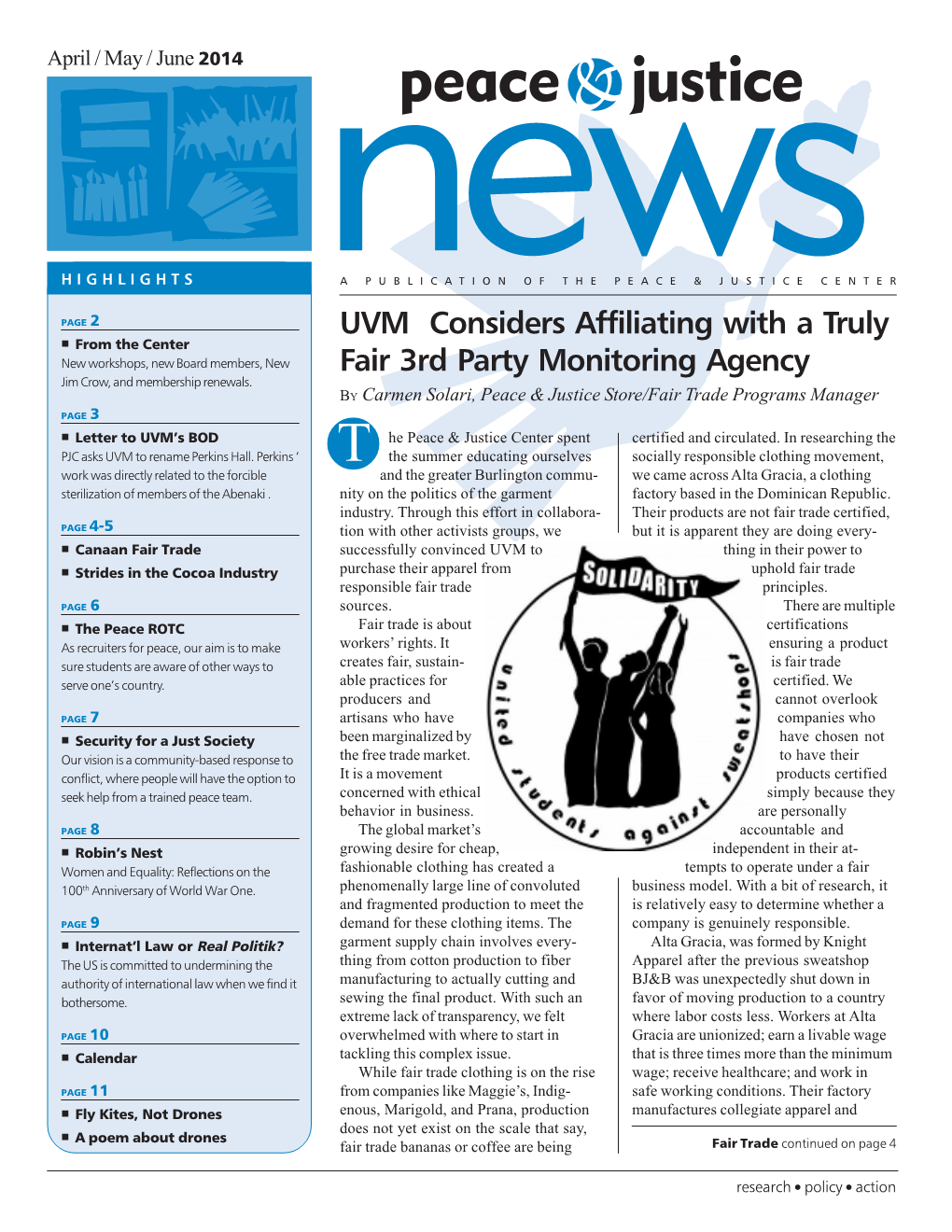 UVM Considers Affiliating with a Truly Fair 3Rd Party Monitoring Agency