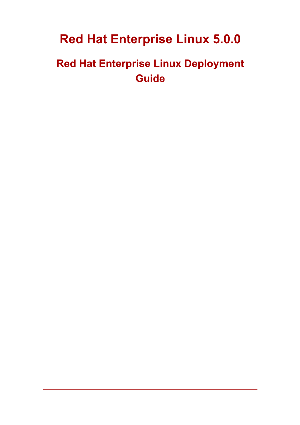 Red Hat Enterprise Linux 5.0.0