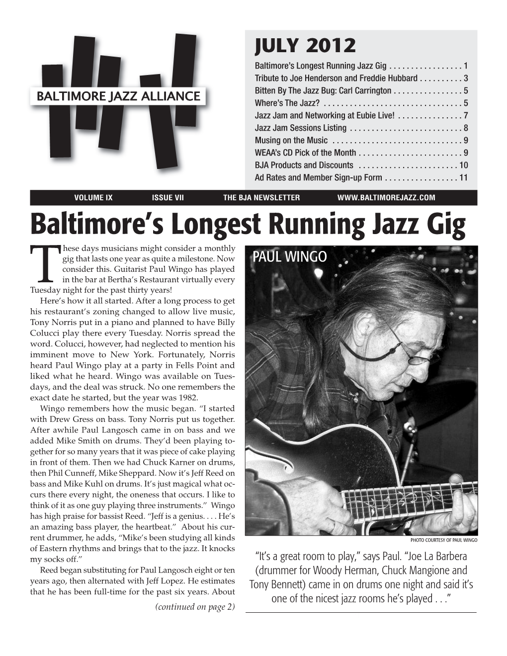 Baltimore's Longest Running Jazz