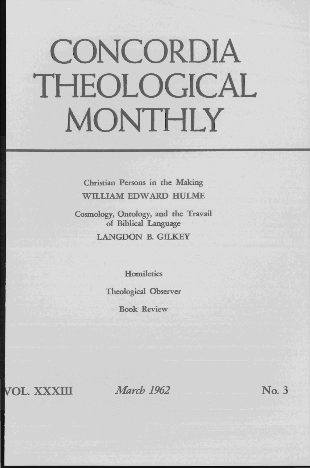 Concordia Theological Monthly