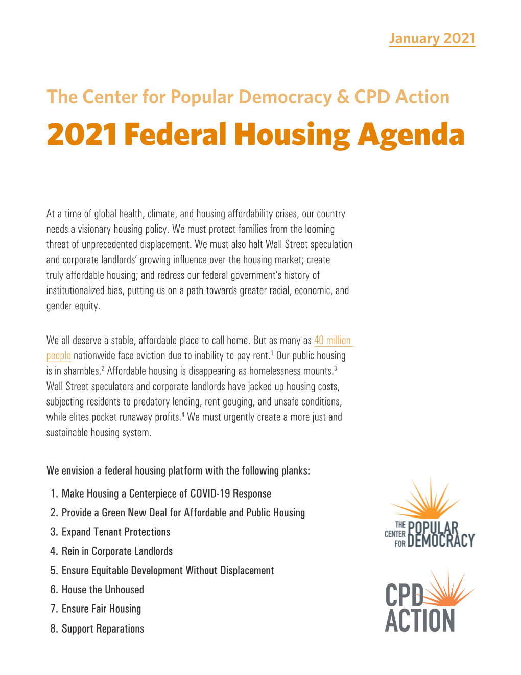 2021 Federal Housing Agenda