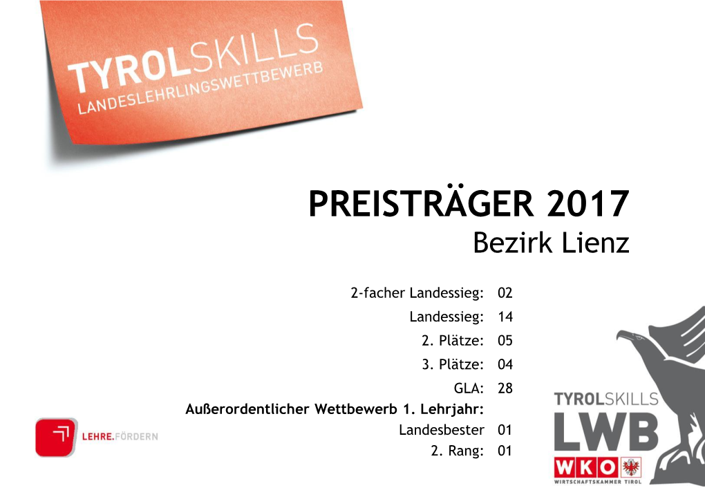 PREISTRÄGER 2017 Bezirk Lienz