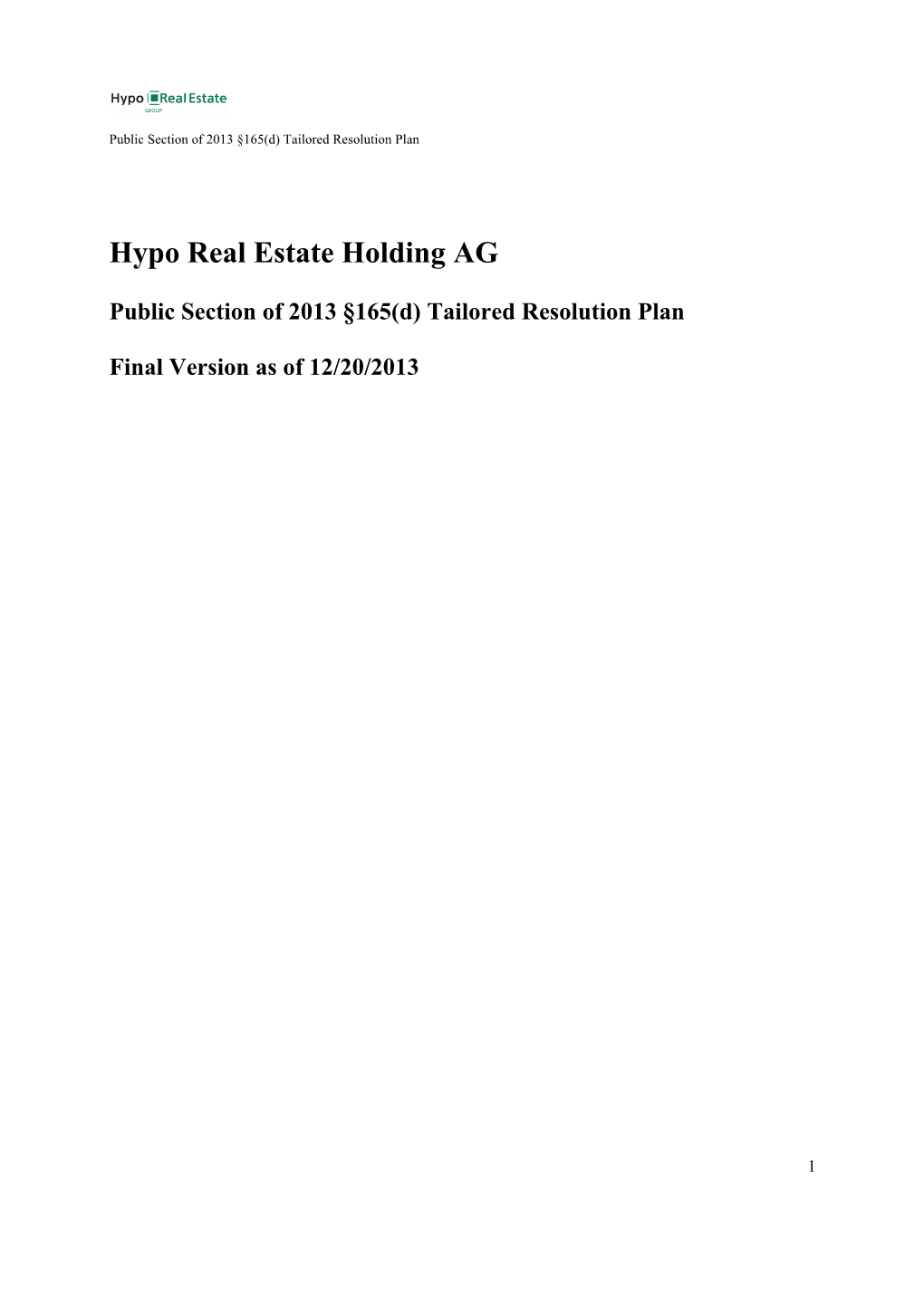 Hypo Real Estate Holding AG