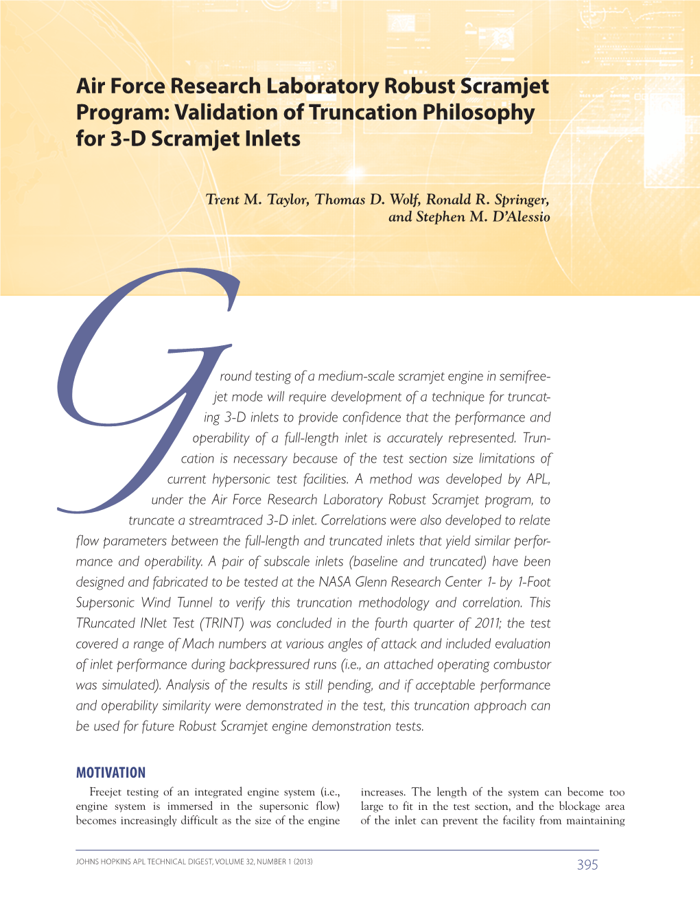 Validation of Truncation Philosophy for 3-D Scramjet Inlets