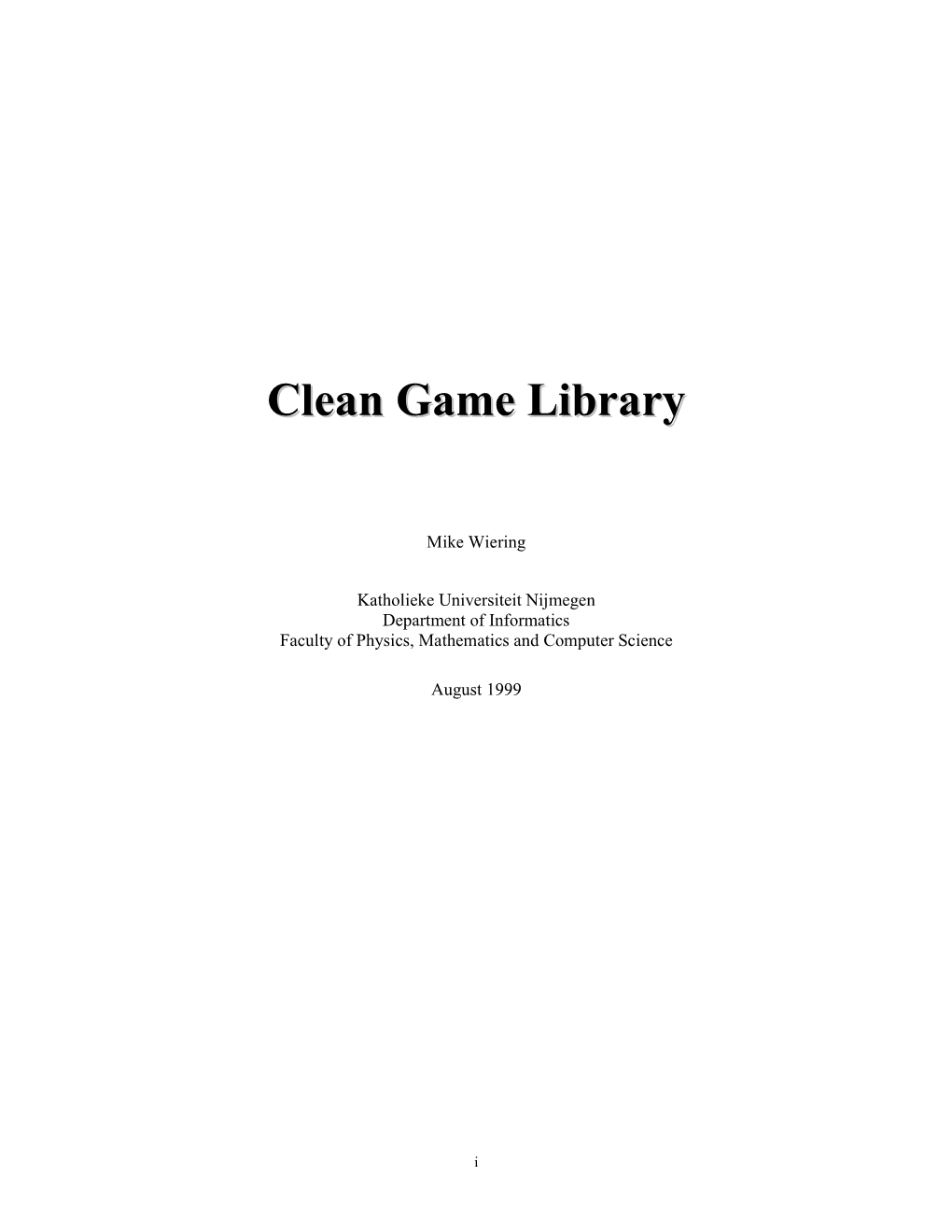 Clean Game Library ZIP File, CGL.ZIP, Which Can Be Downloaded From