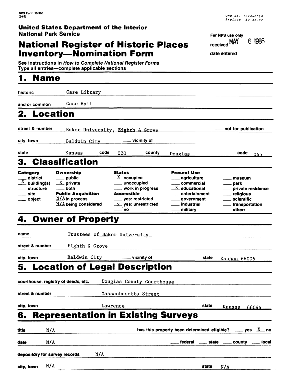 National Register of Historic Places Inventory Nomination Form 1