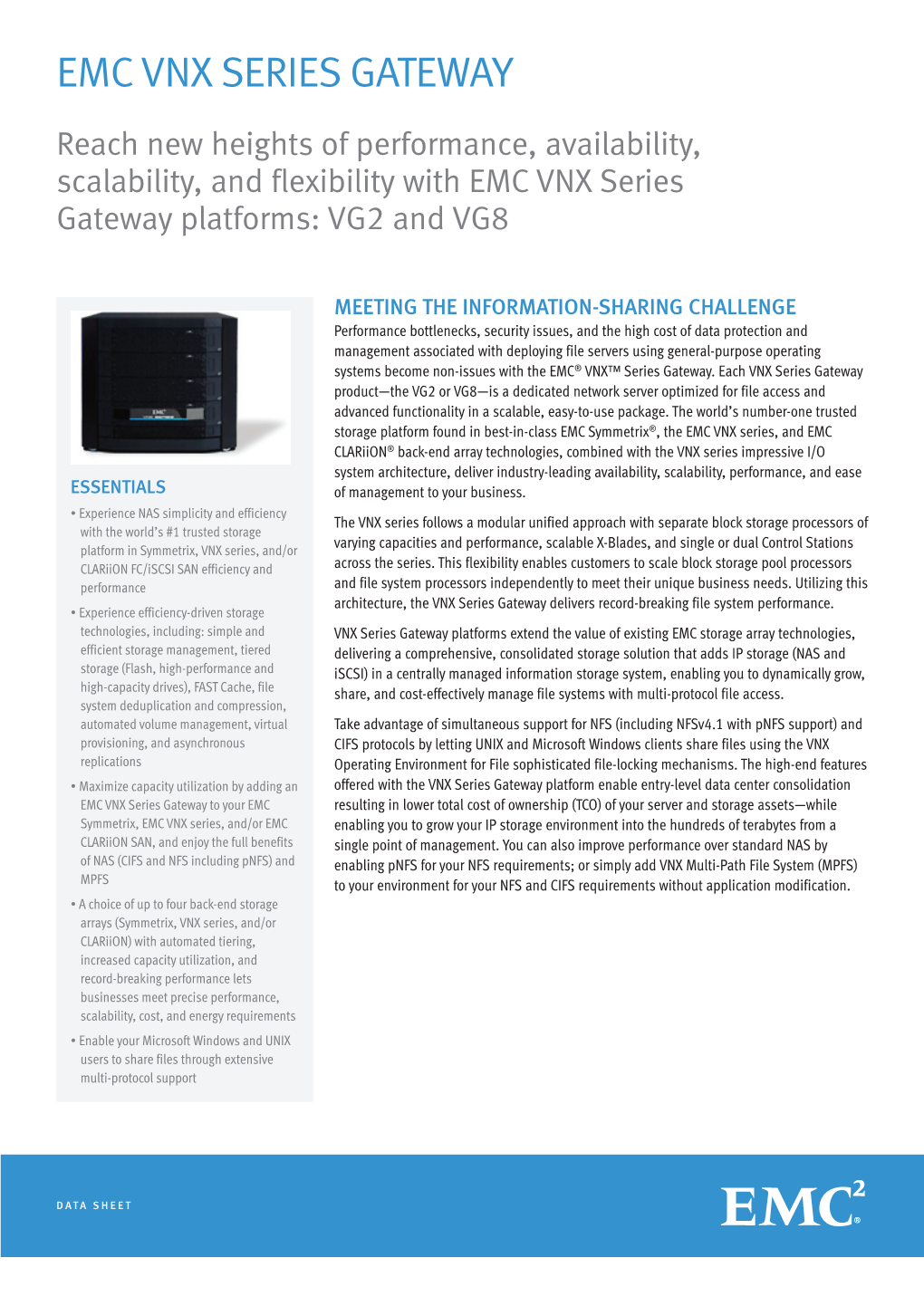 C1119 EMC VNX Series Gateway-Data Sheet