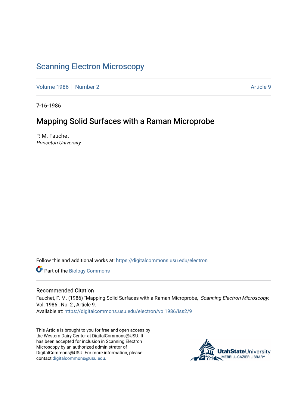 Mapping Solid Surfaces with a Raman Microprobe