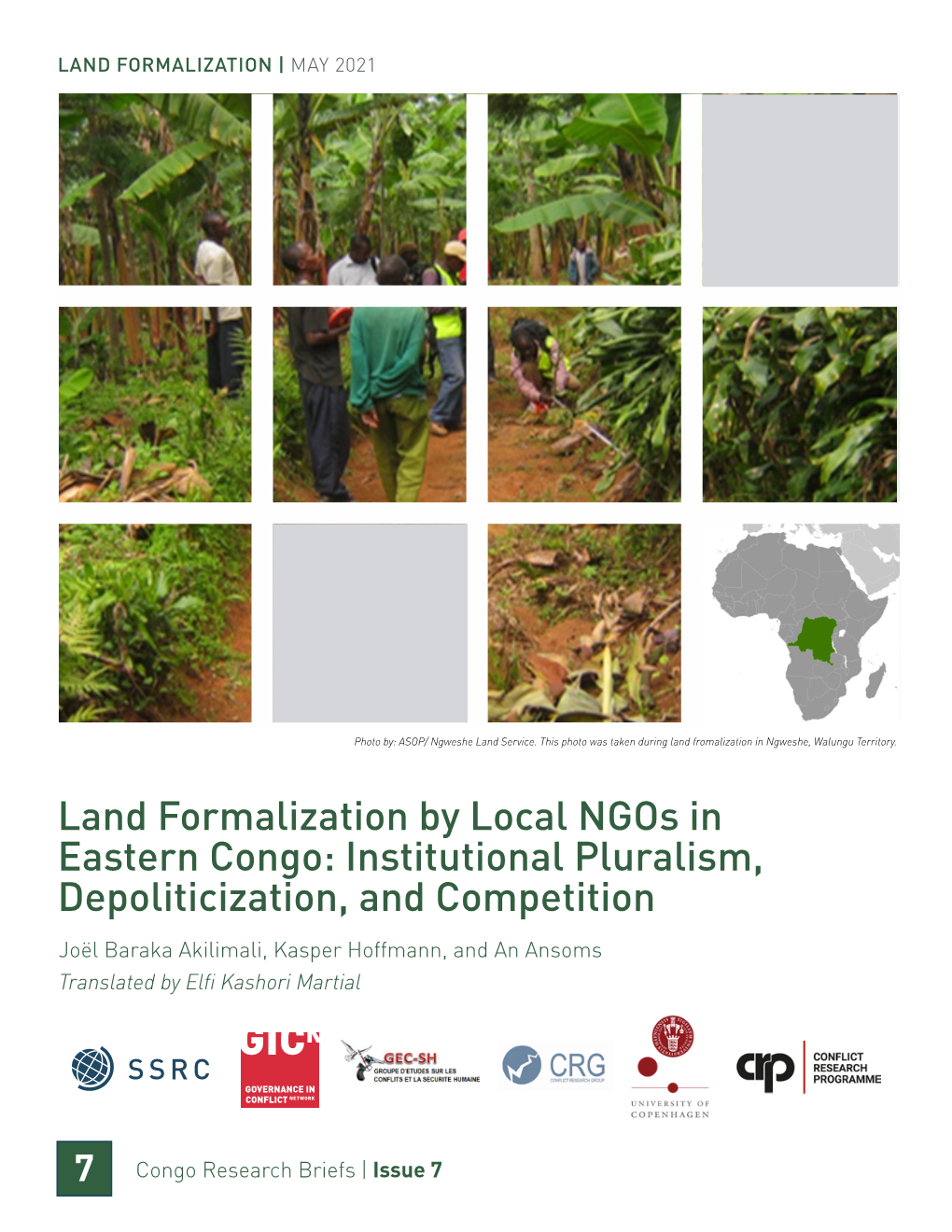 Land Formalization by Local Ngos in Eastern Congo