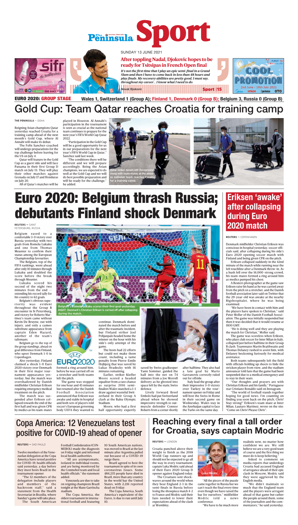 Euro 2020: Belgium Thrash Russia; Debutants Finland Shock Denmark