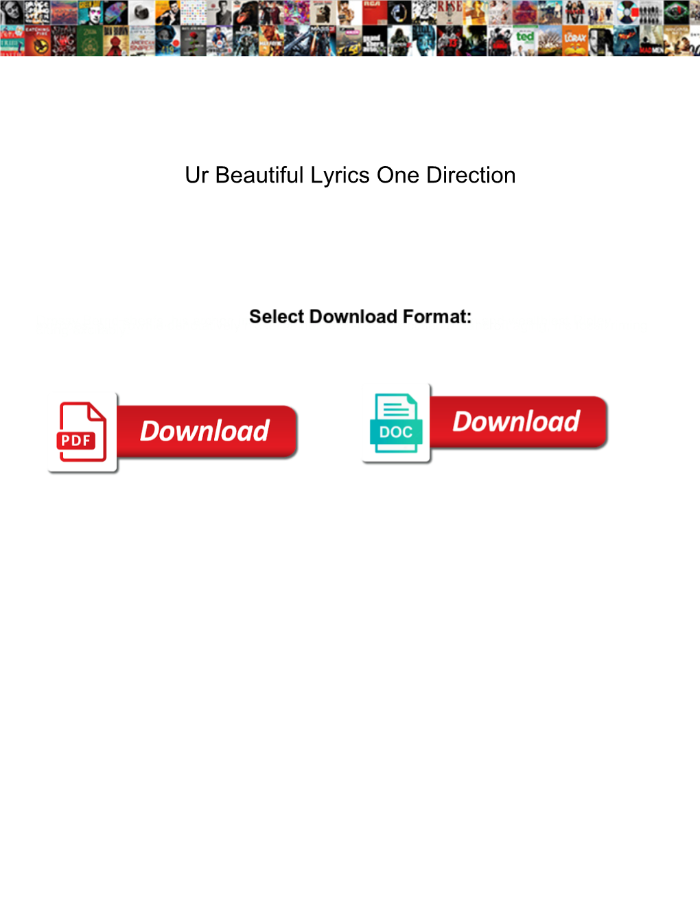 Ur Beautiful Lyrics One Direction