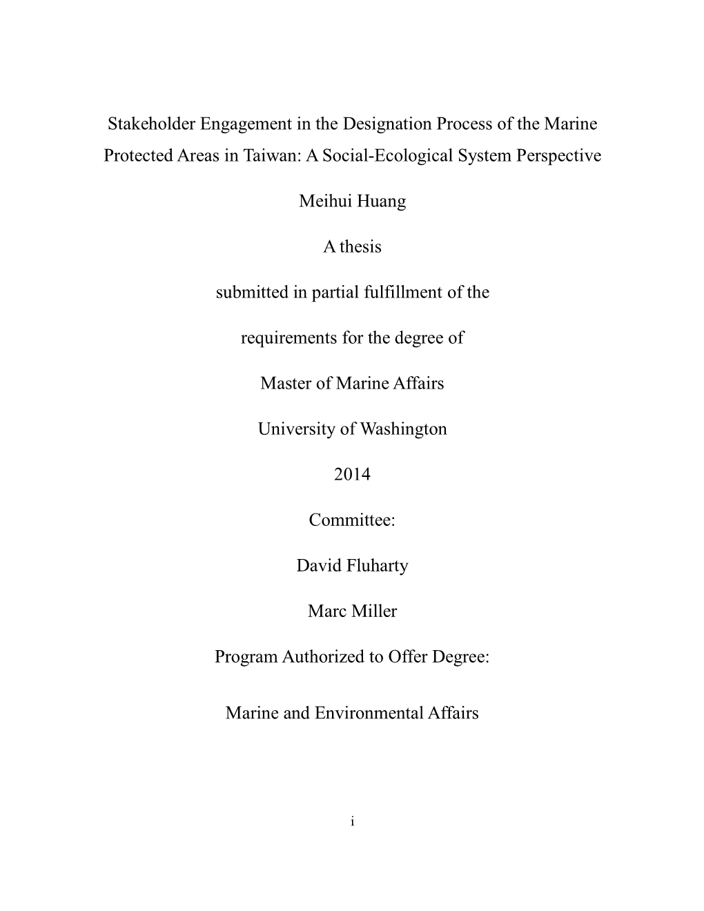 Stakeholder Engagement in the Designation Process of the Marine Protected Areas in Taiwan: a Social-Ecological System Perspective