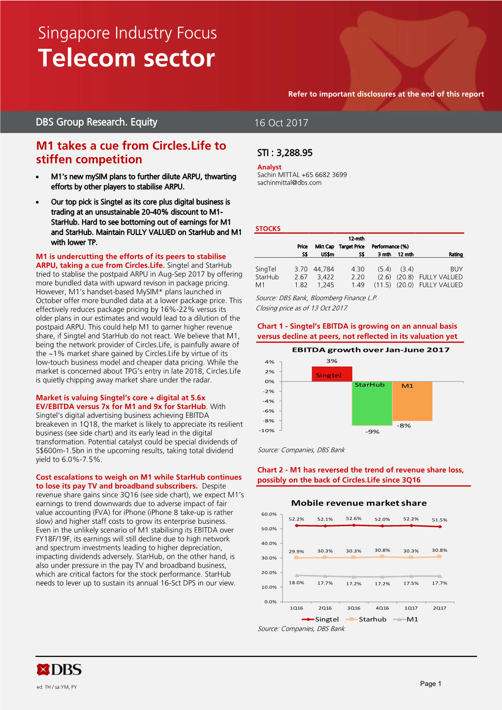 Singapore Industry Focus Telecom Sector