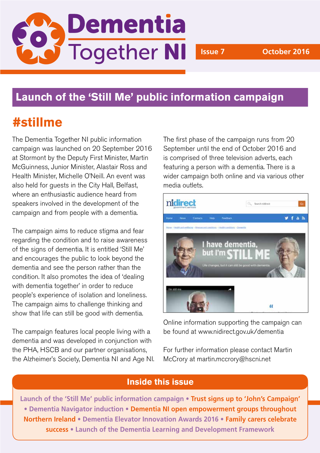 Launch of the 'Still Me' Public Information Campaign