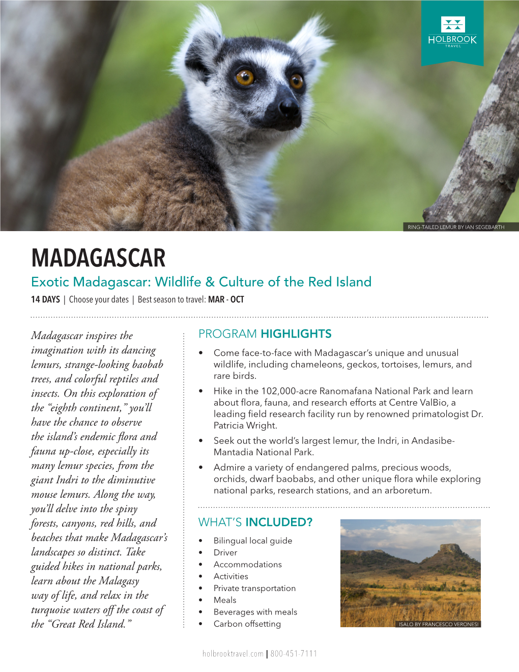 MADAGASCAR Exotic Madagascar: Wildlife & Culture of the Red Island 14 DAYS | Choose Your Dates | Best Season to Travel: MAR - OCT