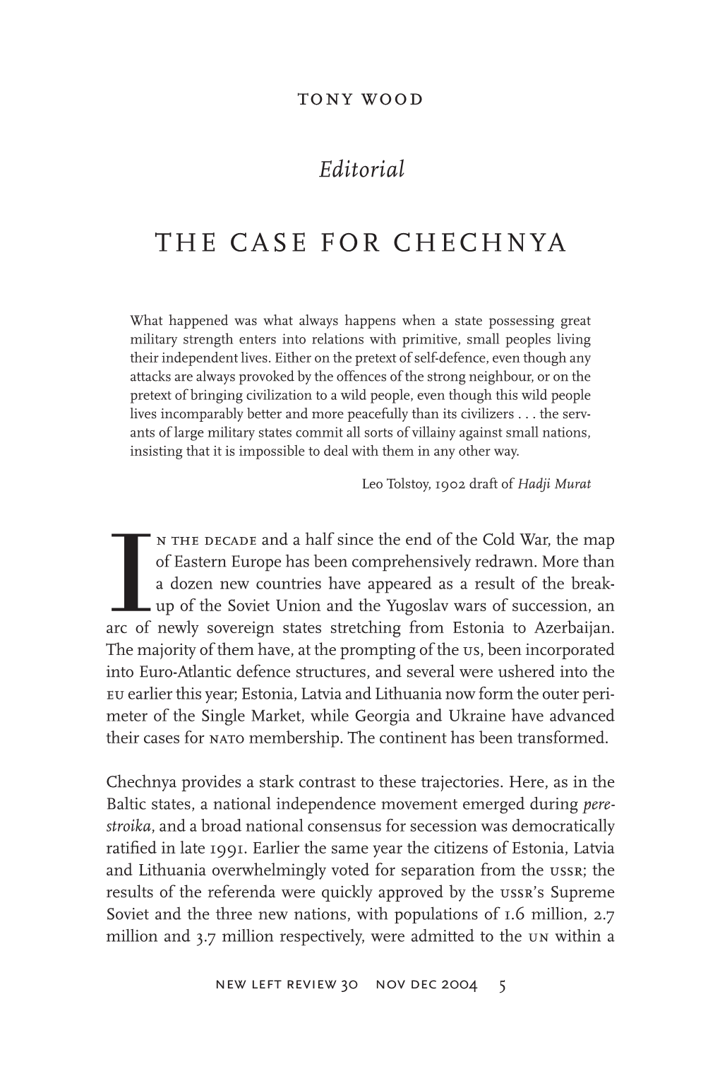 The Case for Chechnya