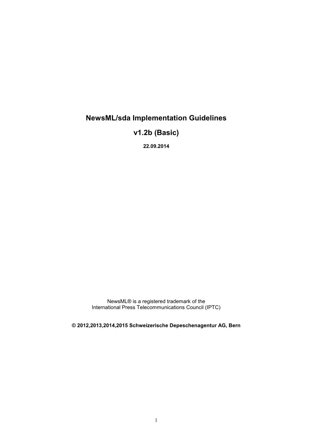 Newsml G1 1.2B Implementation Guidelines (PDF)