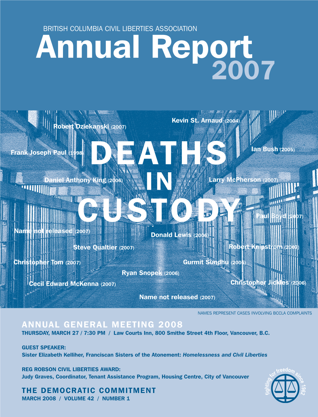 Annual Report DEATHS CUSTODY