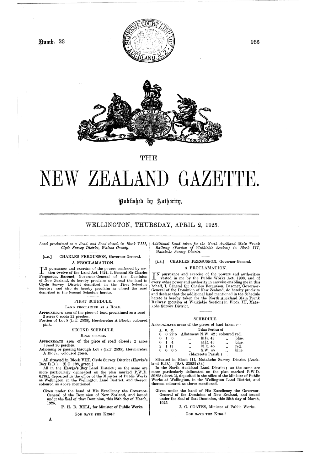 New Zealand Gazette