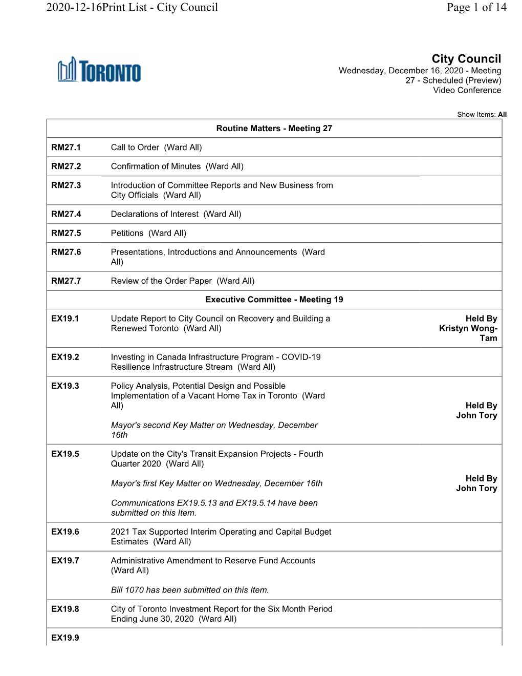 City Council Page 1 of 14 2020-12-16Print List