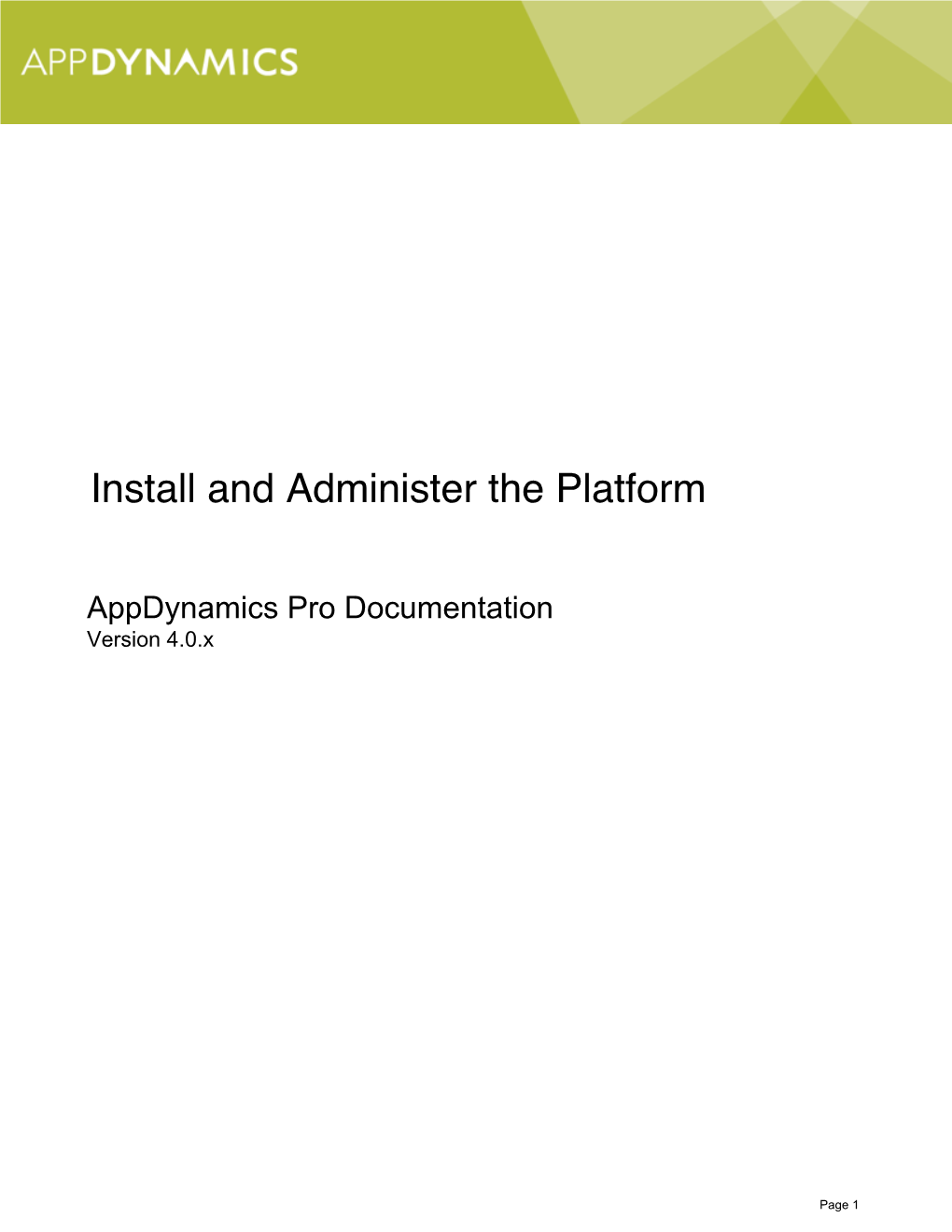 Install and Administer the Platform