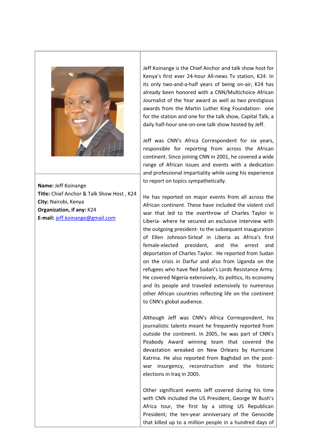 Jeff Koinange Is the Chief Anchor and Talk Show Host for Kenya's First Ever