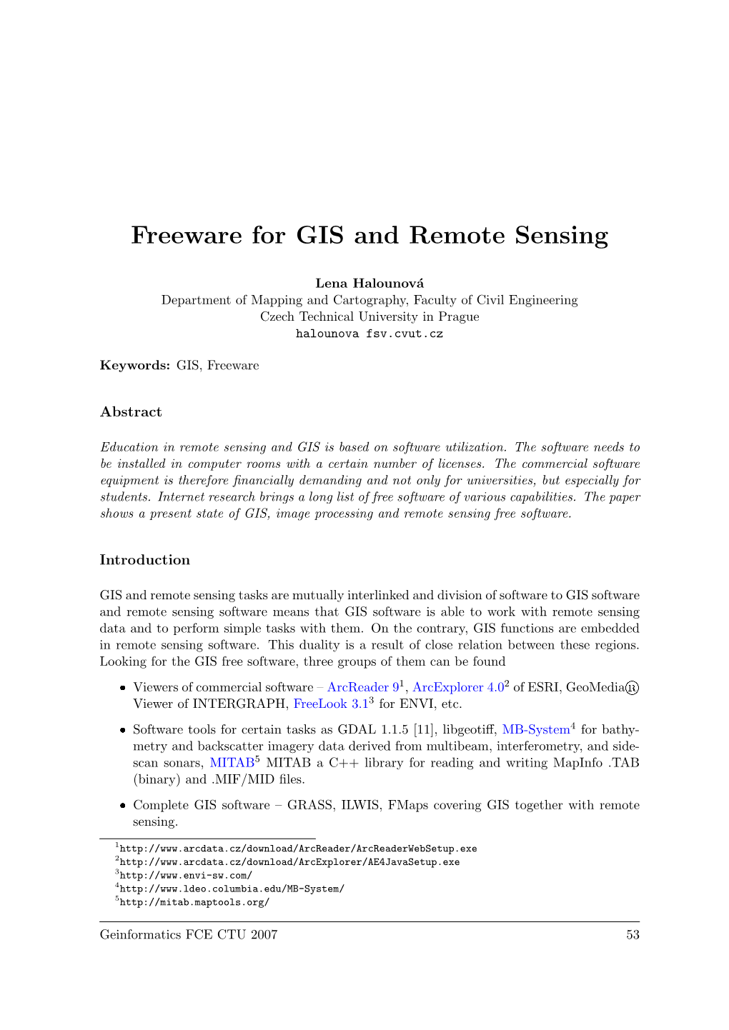Freeware for GIS and Remote Sensing