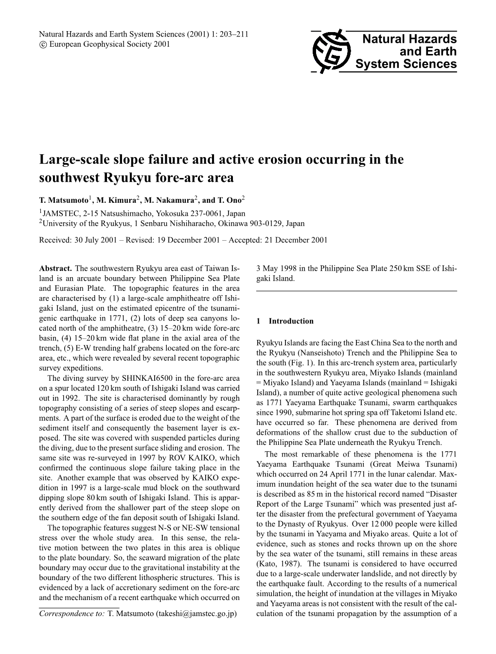 Articles During the Philippine Sea Plate Underneath the Ryukyu Trench