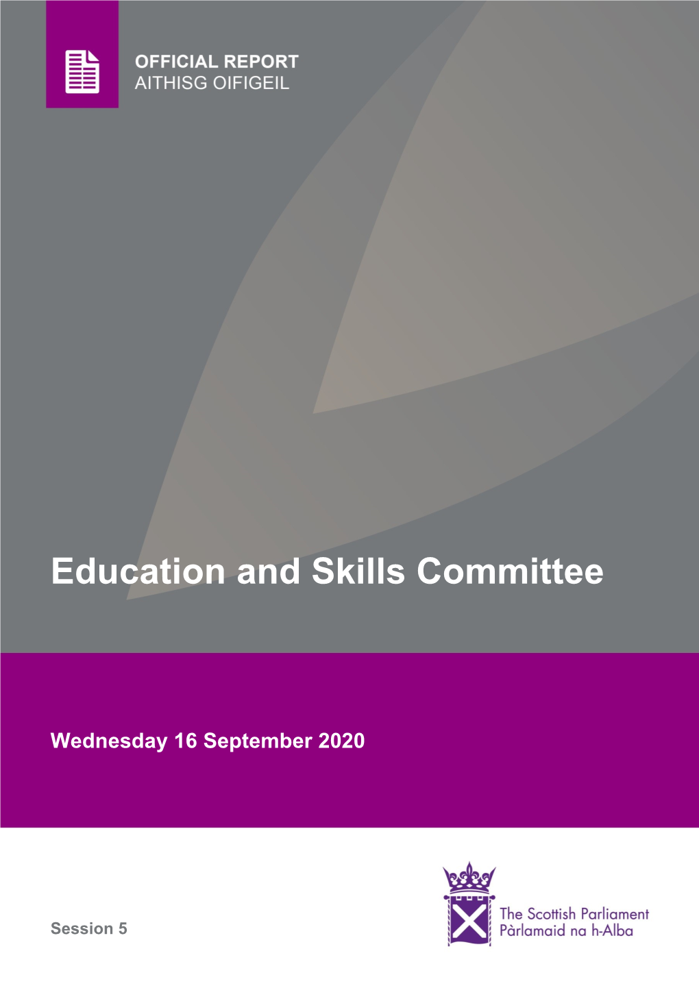 Official Report, Education and Mainstream Platform That Is Available and Skills Committee, 12 August 2020; C 29.] Accessible to All Learners