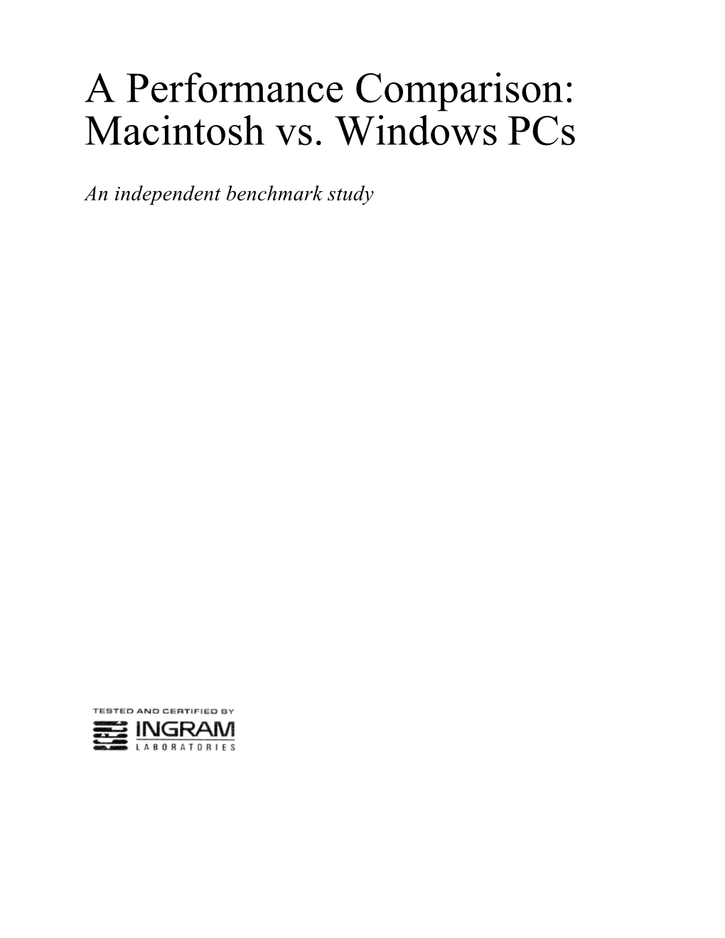 Macintosh Vs. Windows Pcs