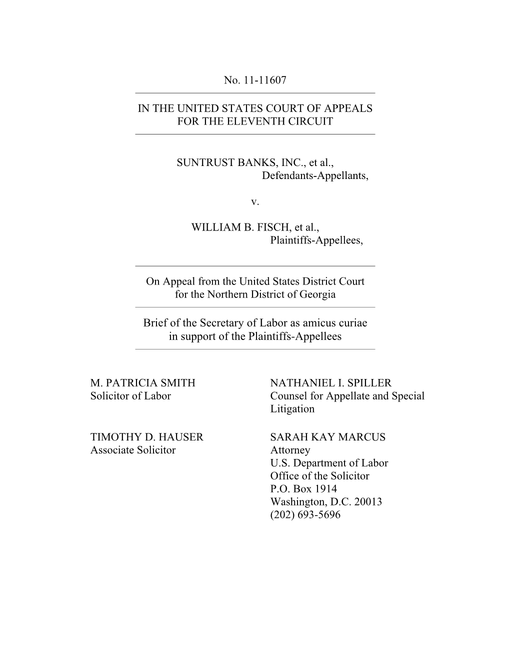 Suntrust Banks Amicus Brief, in Support of the Plaintiffs-Appellees