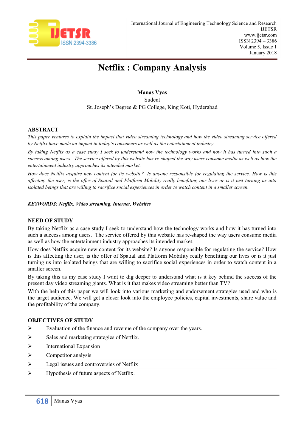 Netflix : Company Analysis