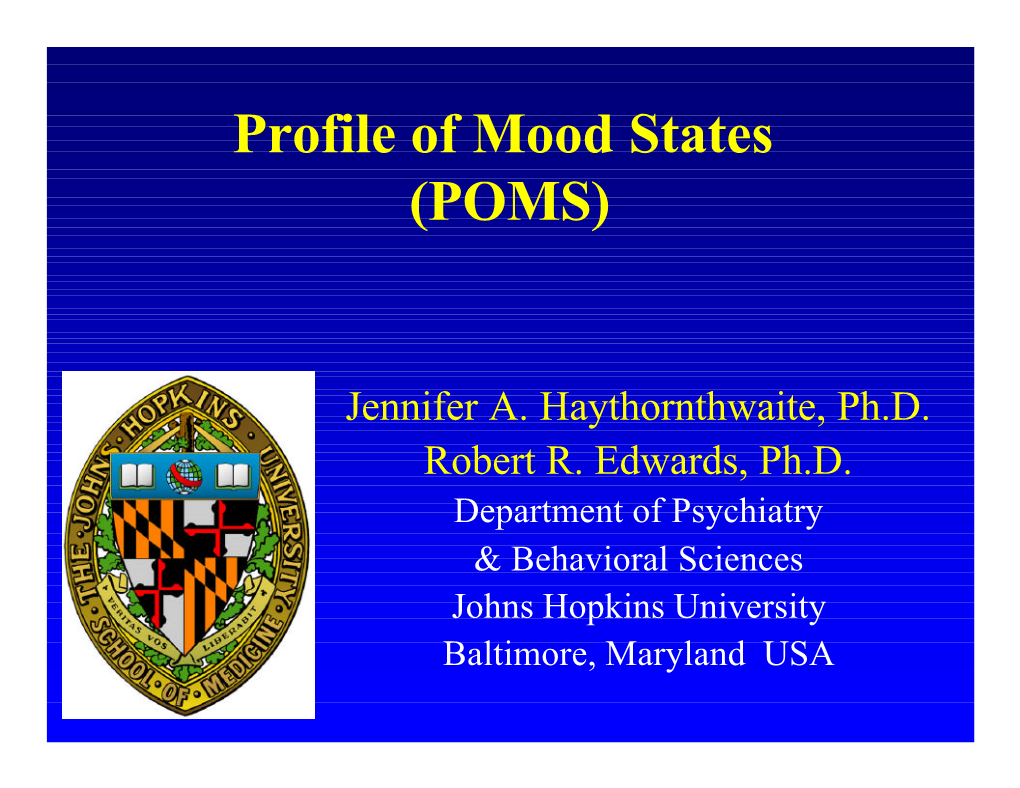 Profile of Mood States (POMS)