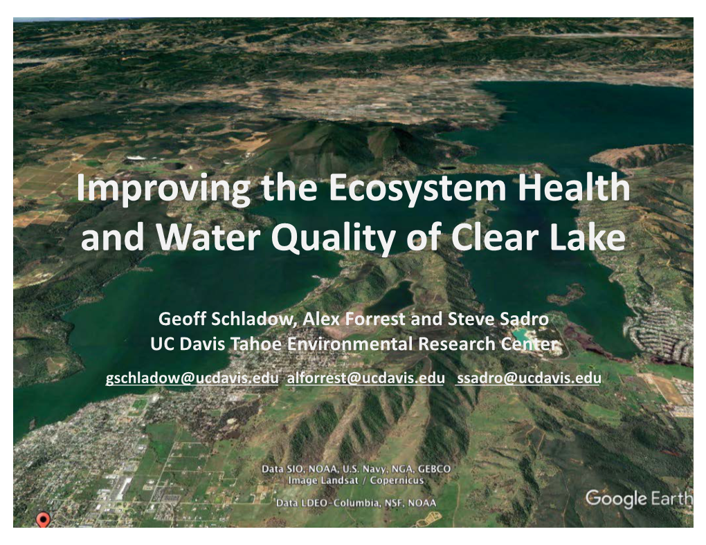 Improving the Ecosystem Health and Water Quality of Clear Lake