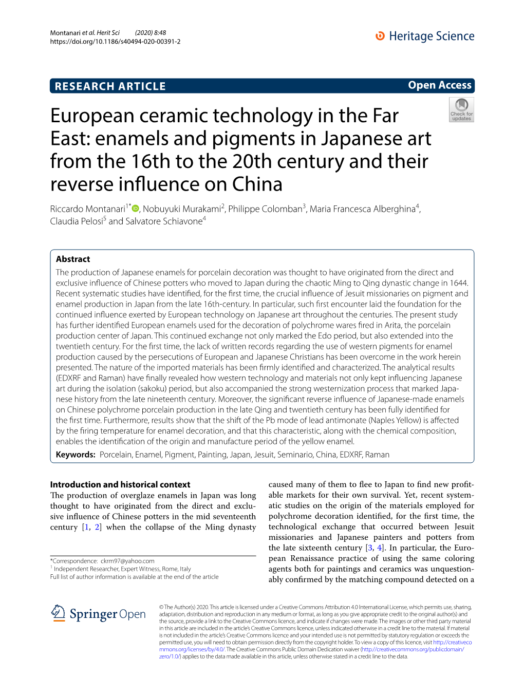 European Ceramic Technology in the Far East: Enamels and Pigments In