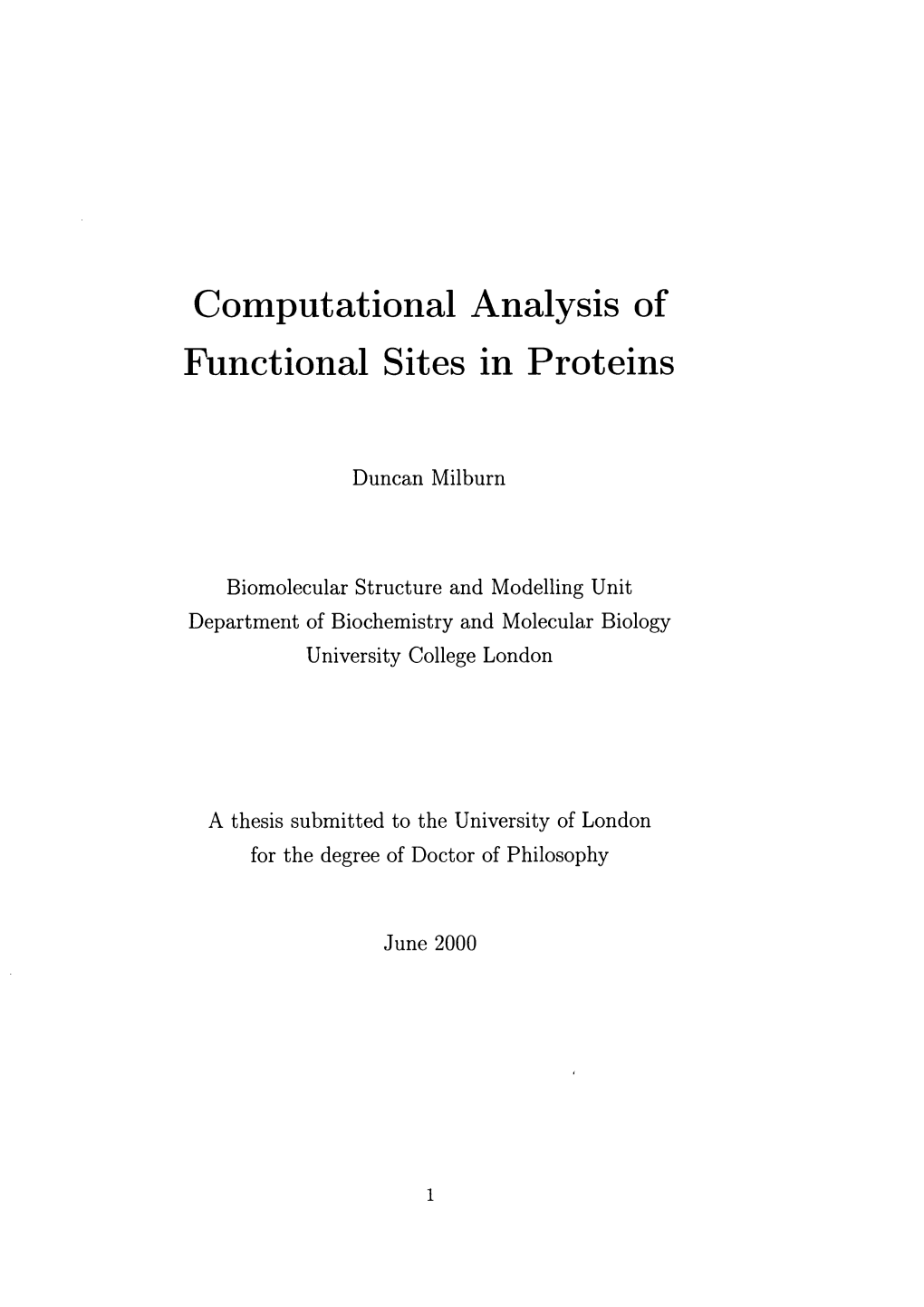 Computational Analysis of Functional Sites in Proteins
