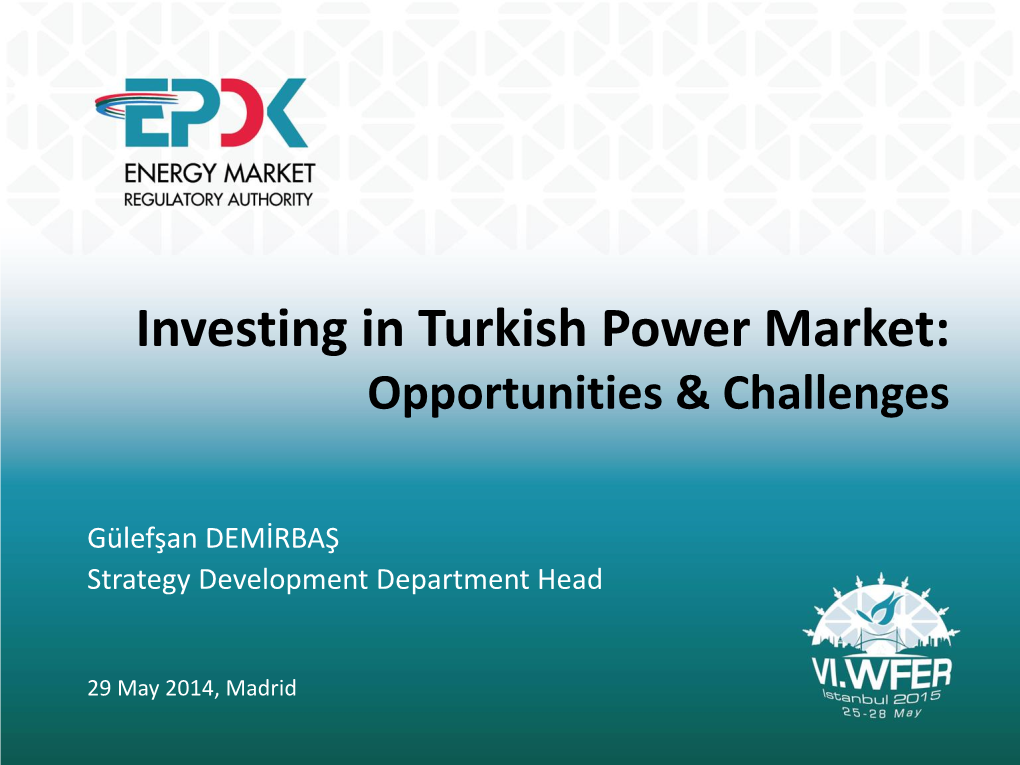 Investing in Turkish Power Market: Opportunities & Challenges