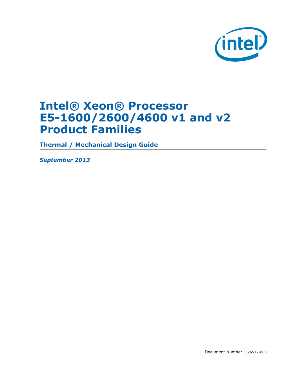 Intel® Xeon® Processor E5-1600/2600/4600 V1 and V2 Product Families