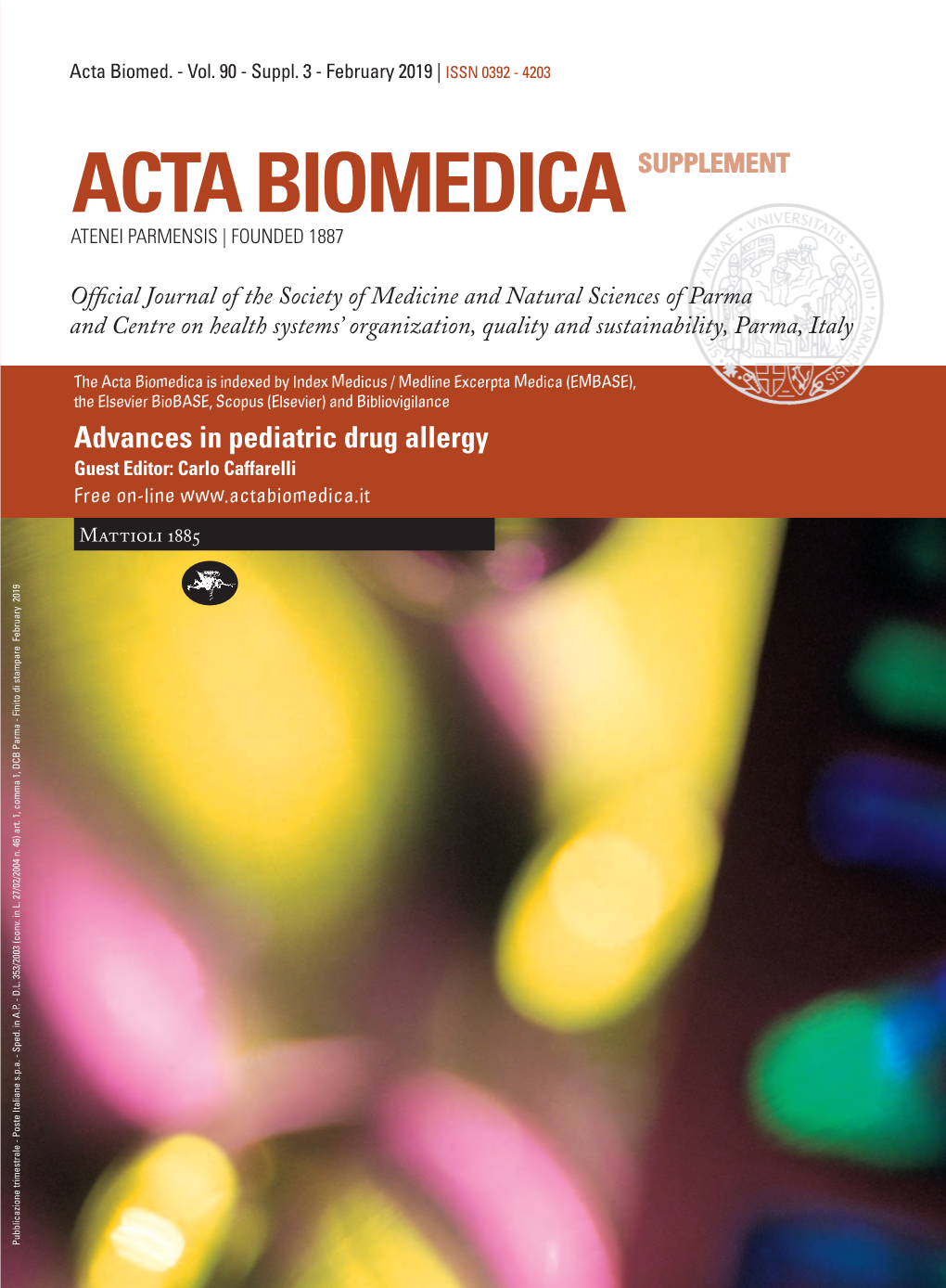 ACTA BIOMEDICA SUPPLEMENT Atenei Parmensis | Founded 1887