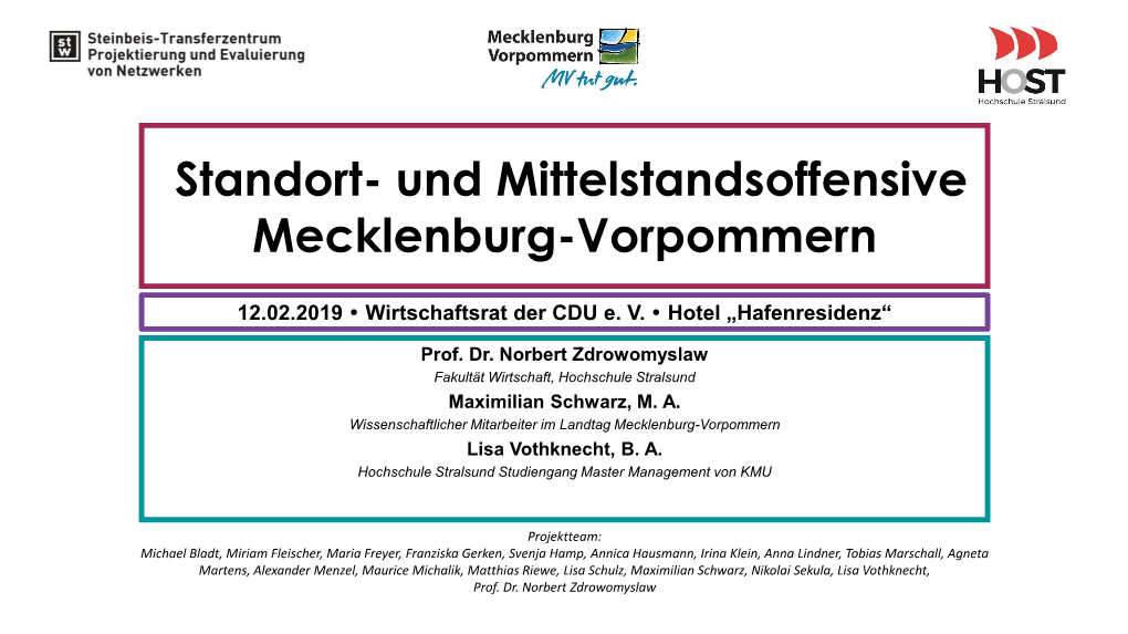 Standort- Und Mittelstandsoffensive Mecklenburg-Vorpommern