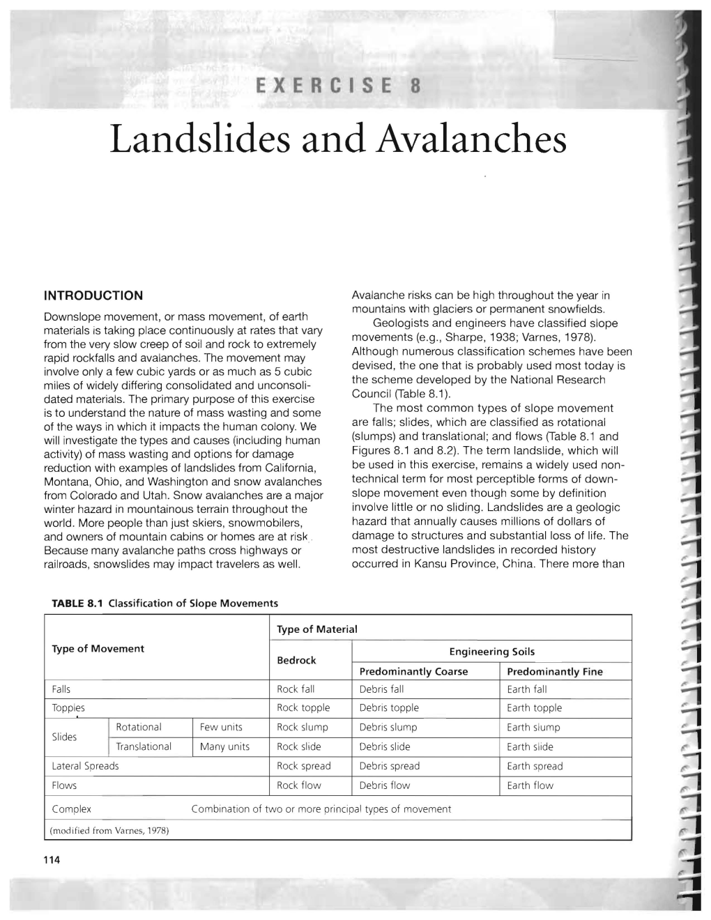 Landslides and Avalanches