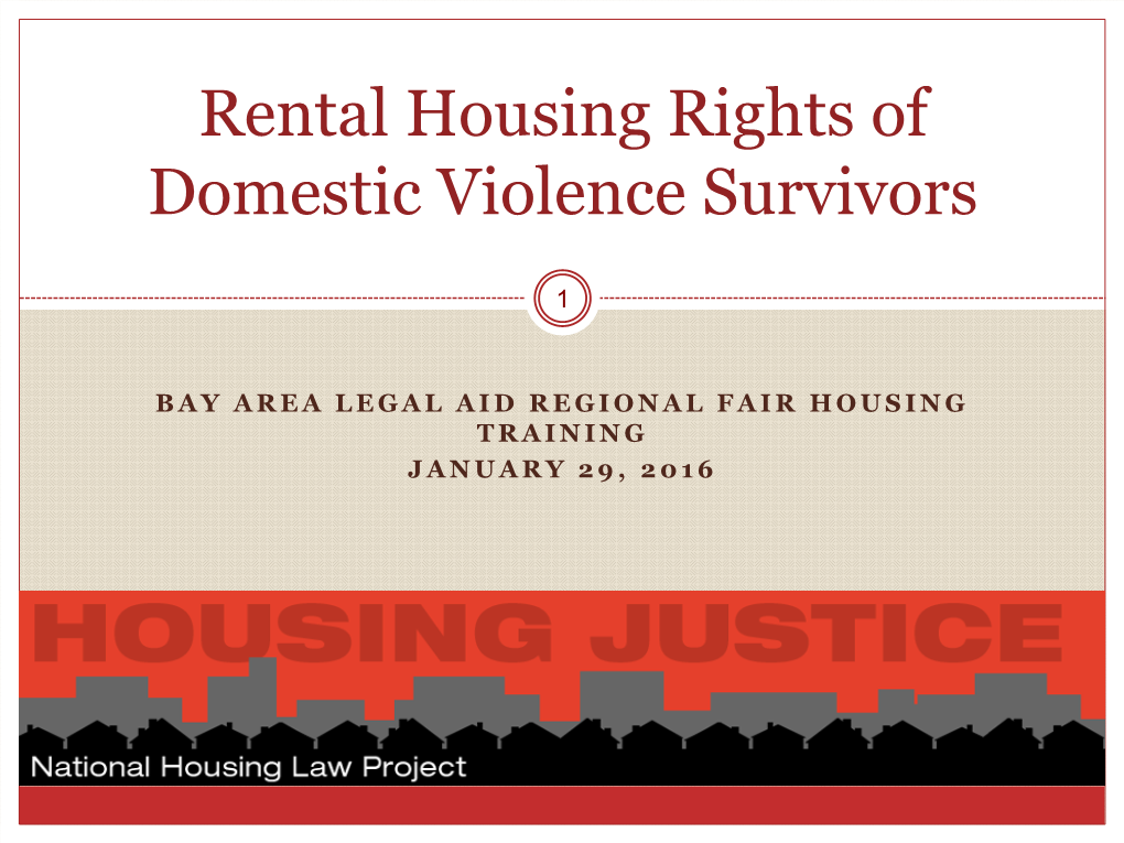 Vawa & the Housing Rights of Survivors