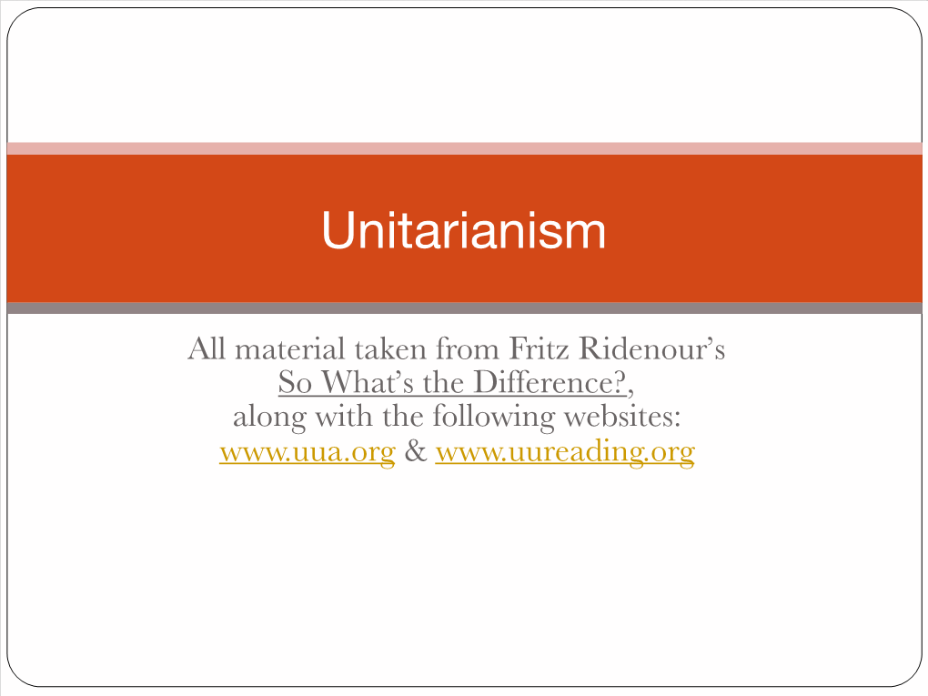 Unitarianism